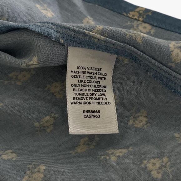 Nordstrom Abound Women's Princess Mini Dress in Floral Blue Size XL Preppy Glam - Picture 6 of 6